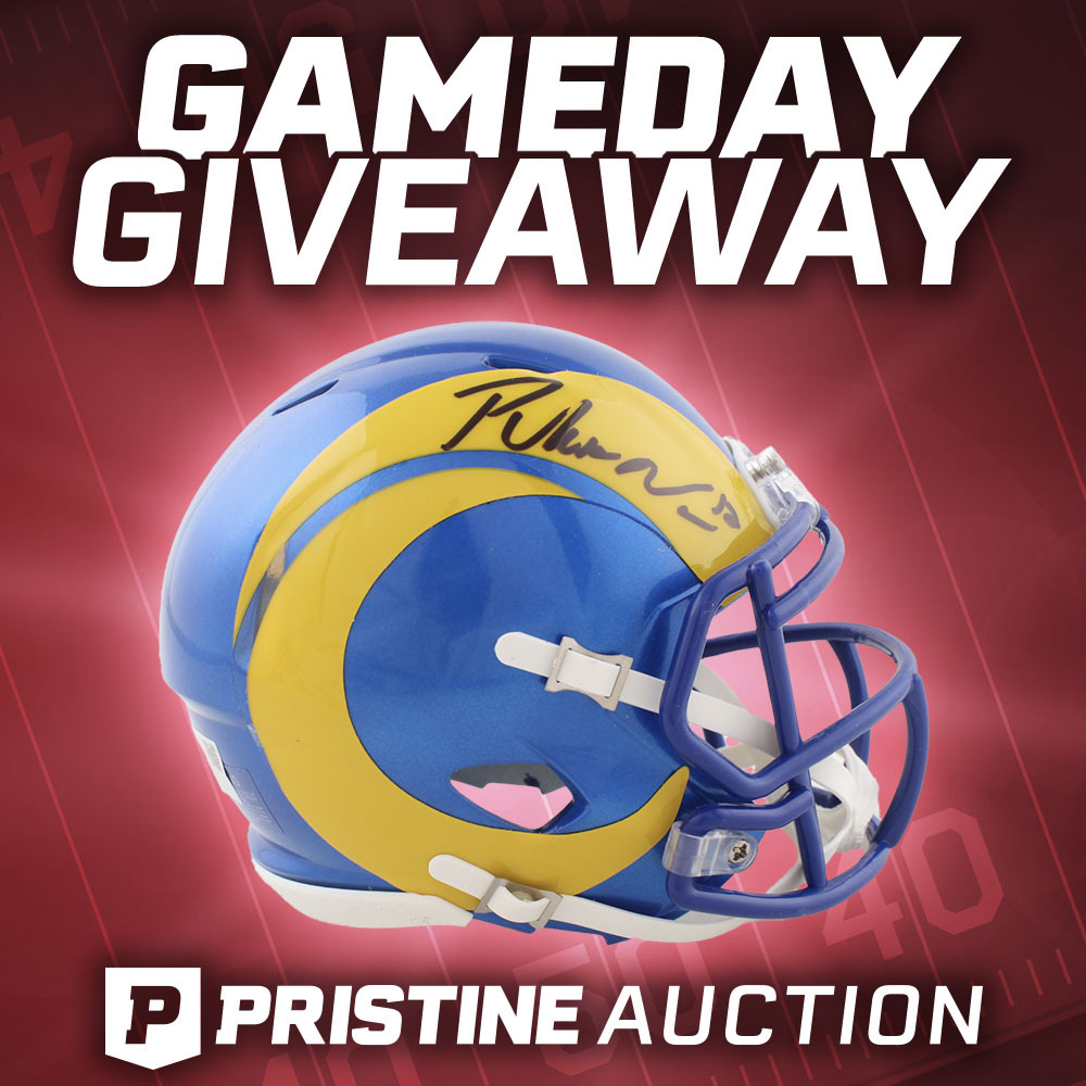 PristineAuction's tweet photo. 🚨 GAMEDAY GIVEAWAY! 🏈
If Puka Nacua gets 8+ receptions AND the Rams beat the Giants, we’re giving away this signed Puka Nacua Rams Speed Mini Helmet! 🐏
✅ Follow @PristineAuction
✅ Like + Retweet
✅ Comment RAMS
⏰ Entries close at kickoff Monday
📅 Winner announced September 22nd