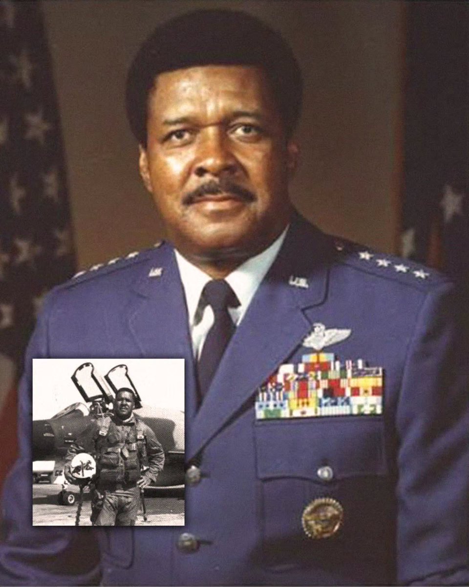 KILLCLIFF's tweet photo. Gen. Daniel "Chappie" James Jr. | Fighter Pilot, USAAF/USAF, 1943-1978

Trained with the Tuskegee Airmen. 101 combat missions in Korea, 78 more in Vietnam flying F-4s with the 8th TFW "Wolfpack." In 1975, he became the first black four-star general in any U.S. service. https://t.co/bvLedIg1CQ