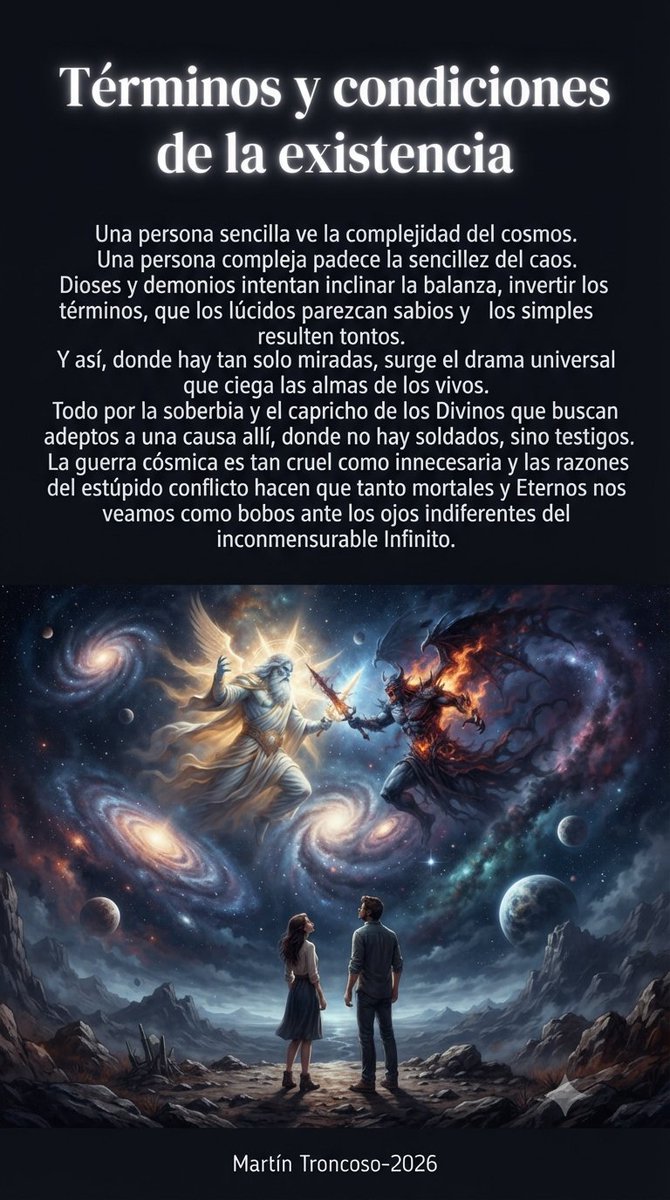 MartinTron1969's tweet photo. La existencia puede ser un sitio agradable y tranquilo hasta el momento en que los dioses meten su cola.

#terror #frases #pensamentos #viral #fyp https://t.co/cx8CvNm8MN