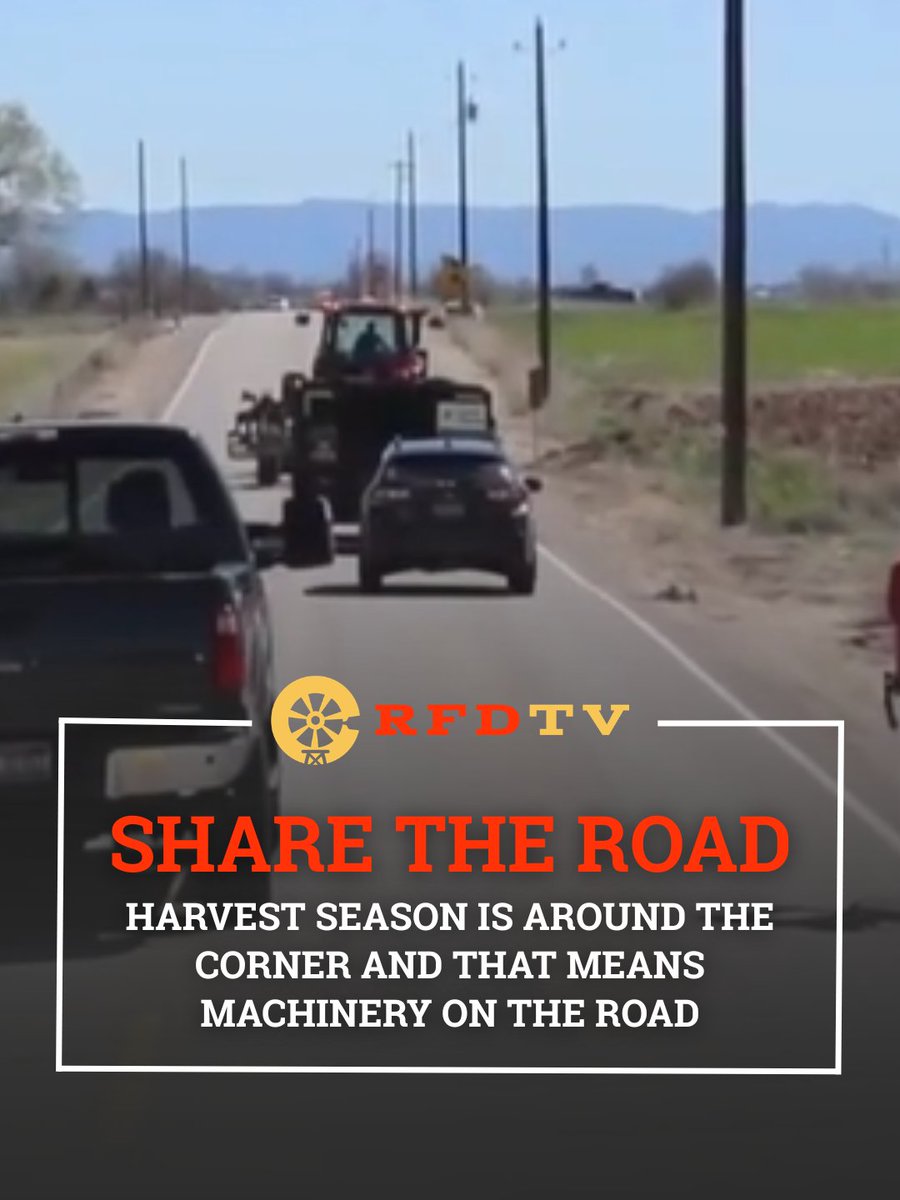 OfficialRFDTV's tweet photo. 🚨🚨SPREAD THE MESSAGE🚨🚨
Harvest season is upon us and that means a lot of machinery is back on the road.
42% of farm equipment crashes happen during harvest season.
#ShareTheRoad #AgSafety https://t.co/lCMguUBJFD