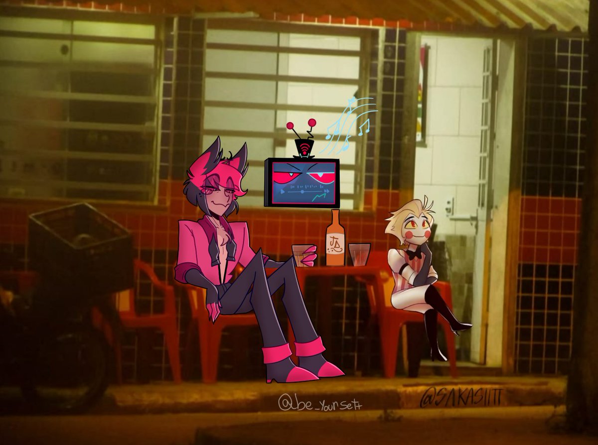 OnlyMooniezs's tweet photo. Just another normal night at a bar in Brazil 🤣🍺

This was supposed to be radioapple but then I added Vox for fun and now my friends call it AppleMedia

So i say... Call it whatever u want! 😁✨

Sakai's Fake Collab!

#radioapple #appleradio #applemedia #hazbinhotel https://t.co/ABOEEF8EB8