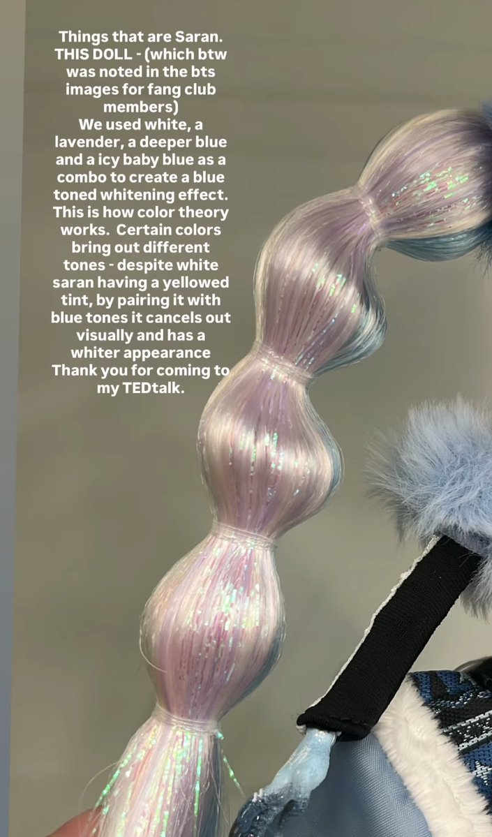 SeeingMount's tweet photo. The designer of the Monster High Fang Vote Abbey Bominable Doll, ANNALISE LAO, has publicly CONFIRMED that she uses SARAN https://t.co/2qRxoykQF0