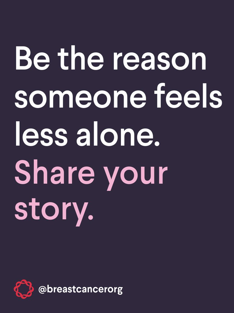 Breastcancerorg's tweet photo. No one understands what navigating life after a breast cancer diagnosis is really like unless they’ve experienced it themselves. By sharing your story, you can help others feel less alone, find hope and support, and feel a sense of community as they navigate the unknowns of their own diagnosis.

Share your experience here: https://t.co/uKmf40XFCe

#breastcancer #breastcancerwarrior #breastcancercommunity #breastcancerawareness