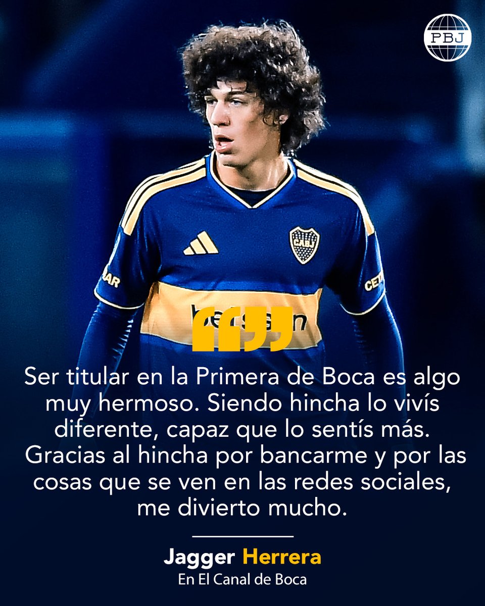 PlanetaBoca's tweet photo. 🗣️ JAGGER HERRERA: "GRACIAS AL HINCHA POR BANCARME". https://t.co/Sods5mny92