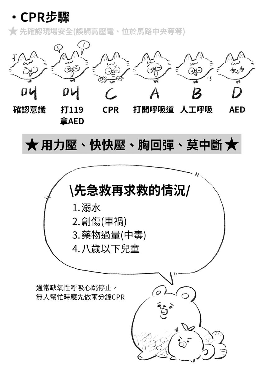 07kkkama's tweet photo. #肝村下水道 
中秋佳節來臨，做了簡單筆記給粉肝悶
第一次用下水道的tag好緊張…
歡迎轉發留言，甚至盜圖都可以👍只希望可以讓更多人知道
     
⬇️燒燙傷、噎到、CPR、簡單評估⬇️
（一歲以下哈姆立克急救法在留言區） https://t.co/VG2CTMx8Ak