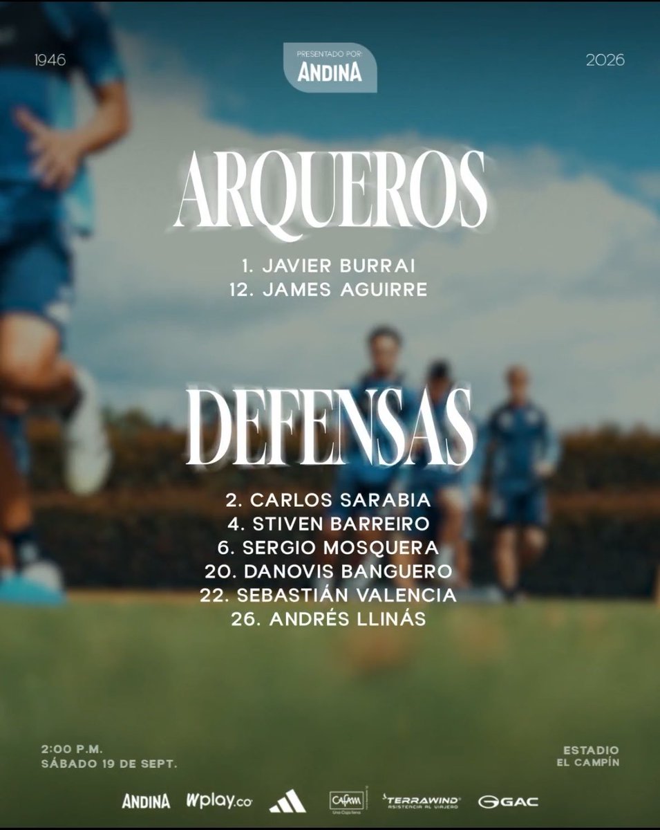 Jonathan7Gracia's tweet photo. 🚨Ⓜ️📋 Estos son los 20 convocados de Alberto Gamero para la fecha 11 de la Liga BetPlay 🆚 Boyacá Chicó ♟️

🔷 Ingresan: Carlos Sarabia, Stiven Vega, Sebastián Mosquera.

🔷 Salen: Samuel Martín, Carlos Darwin, Leo Castro (LESIÓN 🚑 ). https://t.co/1yhtQlxxbE
