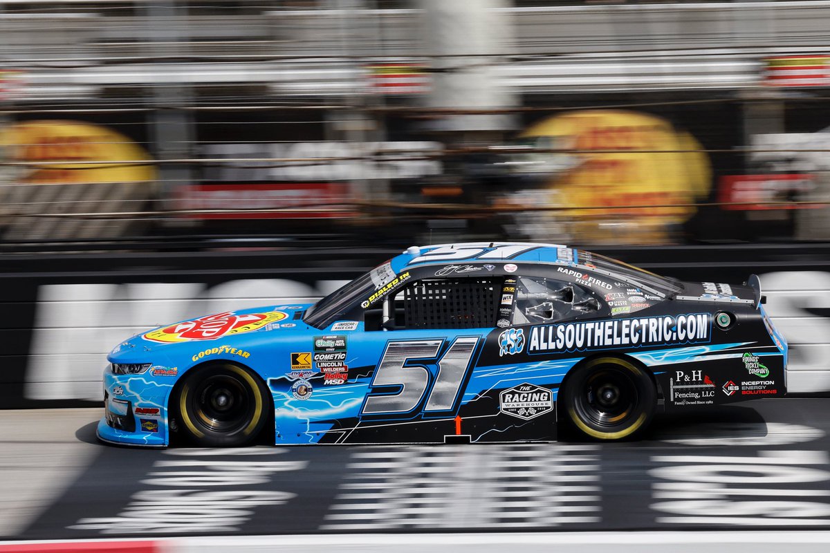 JCR_Clements51's tweet photo. @JClements51 P13 in practice earlier today @ItsBristolBaby, however 
weather said no to @NASCAROReillyAP qualifying so metric says P29 starting spot for tonight’s 
#FoodCity300 
Green flag scheduled for 742 EST on @TheCW_Sports https://t.co/ZWvF9a2HZ4