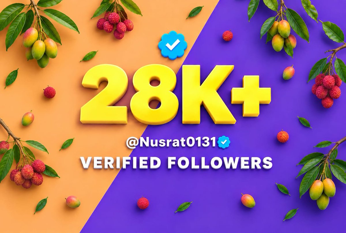 Nusrat0131's tweet photo. If you need 28K active verified followers ⁉️ 

You just say🫵Mango or lychee?❤️🔁

We are giving you all a support boost together 👥🔔 https://t.co/R6cxUTZLhQ