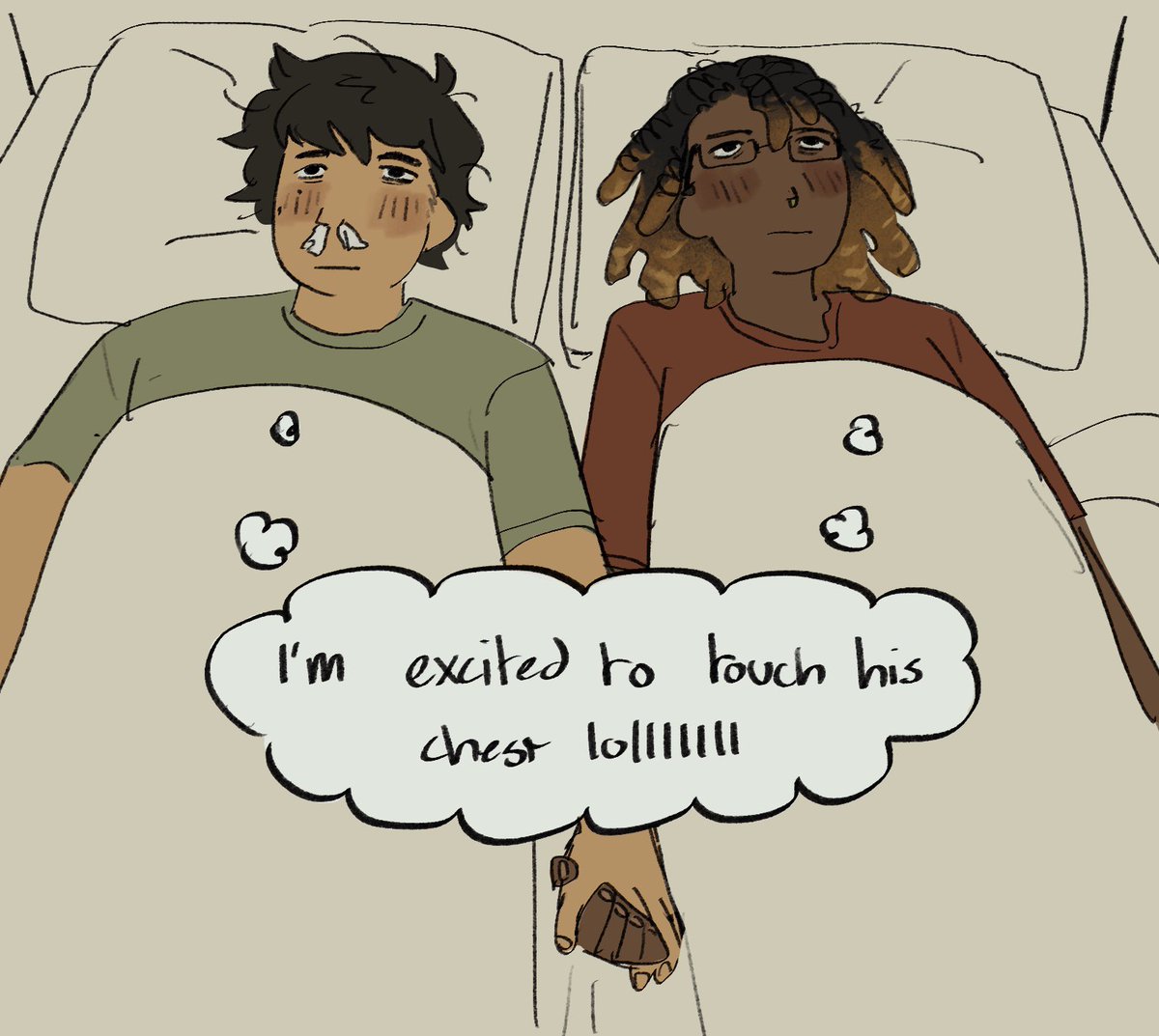 ilovegreenstick's tweet photo. i’m ill so i drew them being ill and gay #slimeknight https://t.co/2TcVj0wDFO