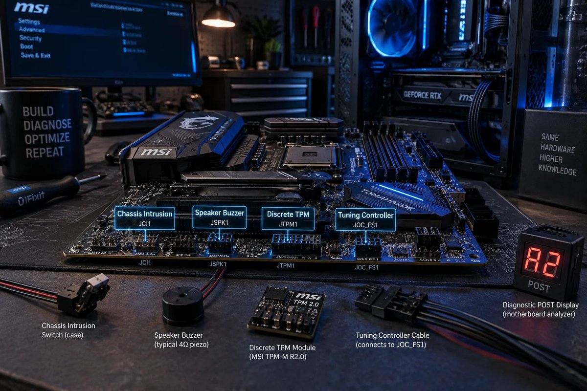 windowsforum's tweet photo. 🔧 Those “obsolete” MSI headers aren’t useless—they’re emergency tools for POST failures, TPM setup, and diagnostics. Most builders will never touch them, until the PC refuses to show a picture.
https://t.co/tUvXDUoa1U
#WindowsSecurity #PcTroubleshooting #Motherboards #MsiHardware