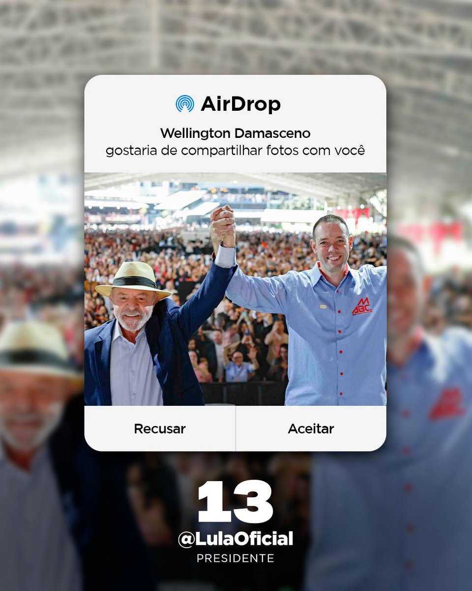 WellingtonSMABC's tweet photo. 13 - @LulaOficial presidente https://t.co/xCUqncEg1r