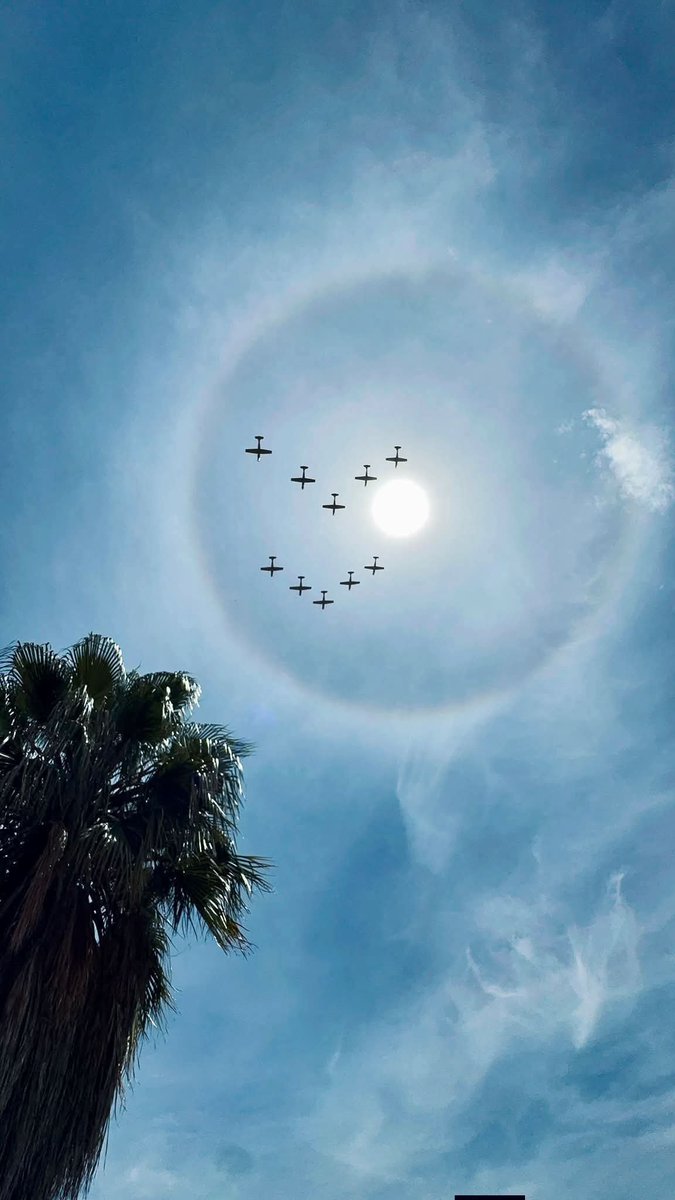 brossamadoz's tweet photo. HALO SOLAR EN MÉXICO.
Impresionantes imágenes del desfile cívico militar celebrado del 16 de Septiembre de 2026 en México, bajo un halo solar adornado por escuadrones de aviones. Imágenes tomadas de diferentes fuentes de facebook.
#CiudadDeMexico
#HaloSolar
#México
#CDMX
#halo https://t.co/n7nTp1D9Xc