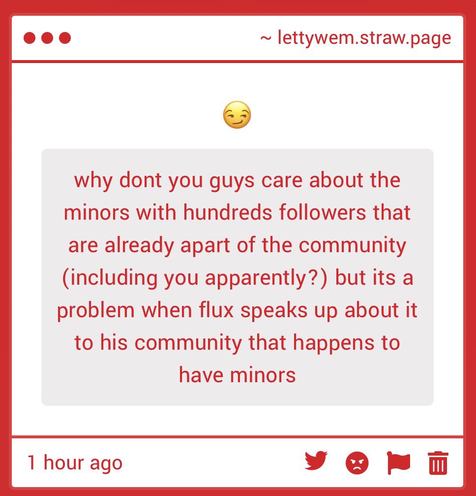 lettywem's tweet photo. A lot of these minors get blocked or told to stay away from adults and from I see, minors usually interact with other minors. The issue is that he used the tag which made the already big community, even larger. From I saw, that caused new people to join. The way he referred to us https://t.co/iWbWaisIfG