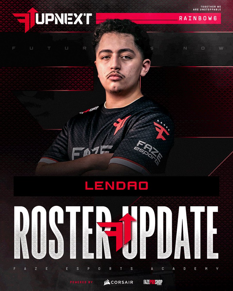 FaZeUpNext's tweet photo. FAZE UP NEXT R6 ROSTER UPDATE:

Lendao has been moved to the bench and off of our starting lineup. He remains under FaZe Up Next as we evaluate our options moving forward. 

Lendao foi movido para o banco e está fora da equipe titular. Ele permanece vinculado ao projeto FaZe Up Next enquanto avaliamos nossas opções para o futuro.