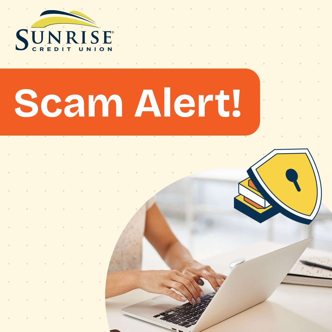 SunriseCU's tweet photo. 1/2 There have been reports of fraudsters posing as a Sunrise Credit Union employee to request personal information regarding an order with Amazon. Sunrise Credit Union will never call you to request information pertaining to an Amazon order or any purchase. https://t.co/dh9wirR0Ug
