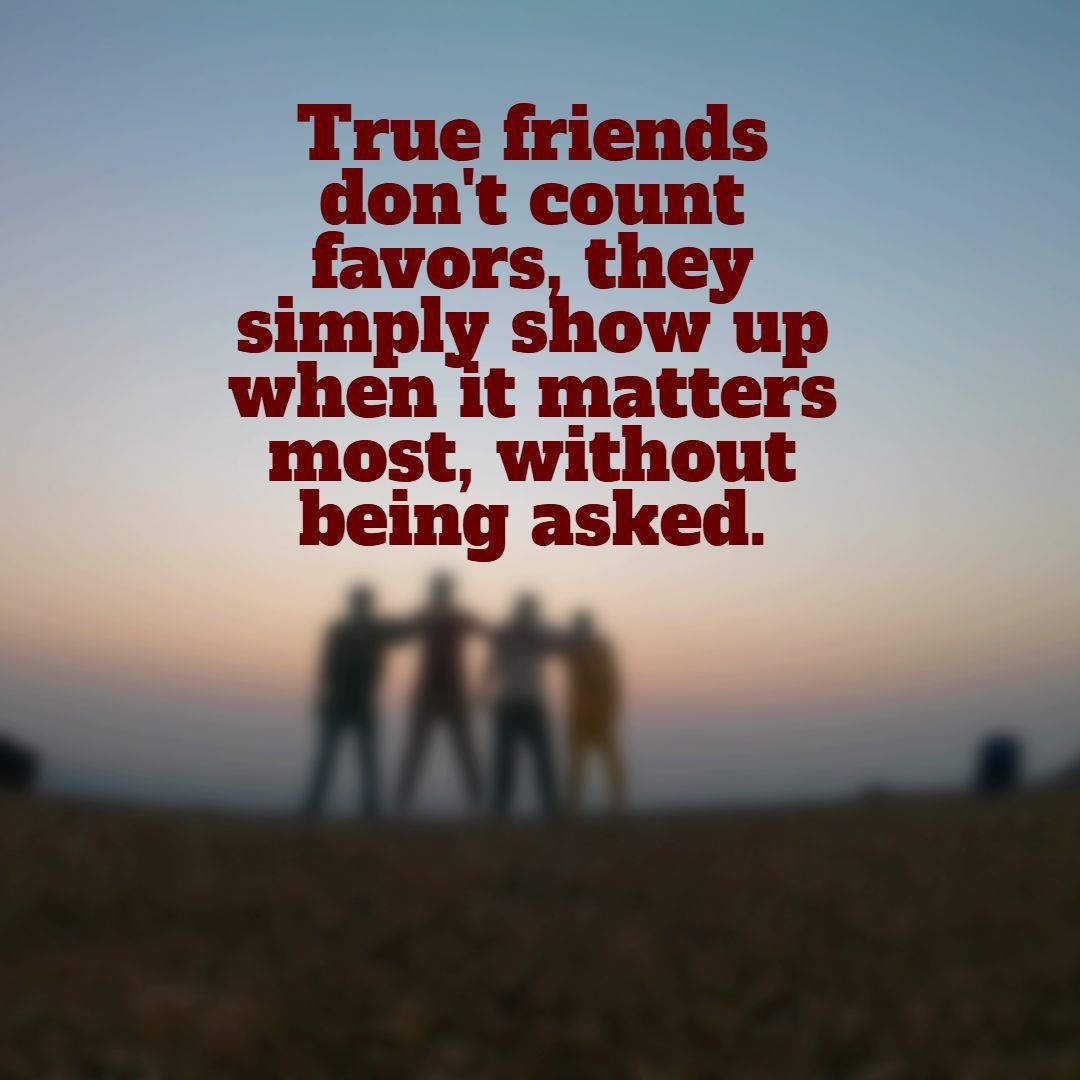 QuotesShare's tweet photo. True friends don't count favors, they simply show up when it matters most, without being asked.
#TrueFriends #FriendshipGoals #Inspiration #FriendshipQuotes #RealFriends #GoodVibes #FriendsForever #Quotes #ShareInspireQuotes https://t.co/au9bxdDKBM