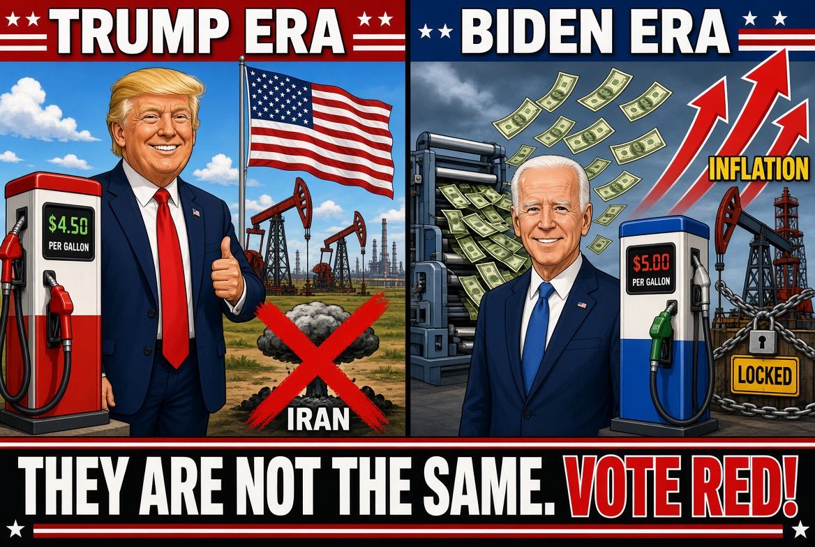 Excellentsalvic's tweet photo. Gas is $4.50 because Trump kept Iran from getting a nuclear weapon.
Gas hit $5 under Biden after they printed money and choked off American energy.
Not the same thing.
Vote Republican. https://t.co/79XHJe71J1