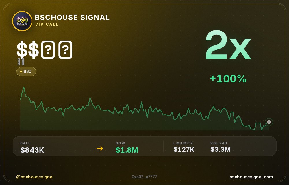 bschousesignal's tweet photo. $牛马 (牛马) 2x ✅

📊 MC: $1.81M | Liq: $127.4K
💵 Vol 24h: $3.34M
🔄 Buys/Sells: 7,285 / 5,050

📋 CA:
0xb077ada375b5e416f15e8b8f6827dadfa53a7777

📡 Free calls + VIP early access → link in bio

#牛马 #bschousesignal #memecoin #degen #altcoin https://t.co/sFMf0BIe3z