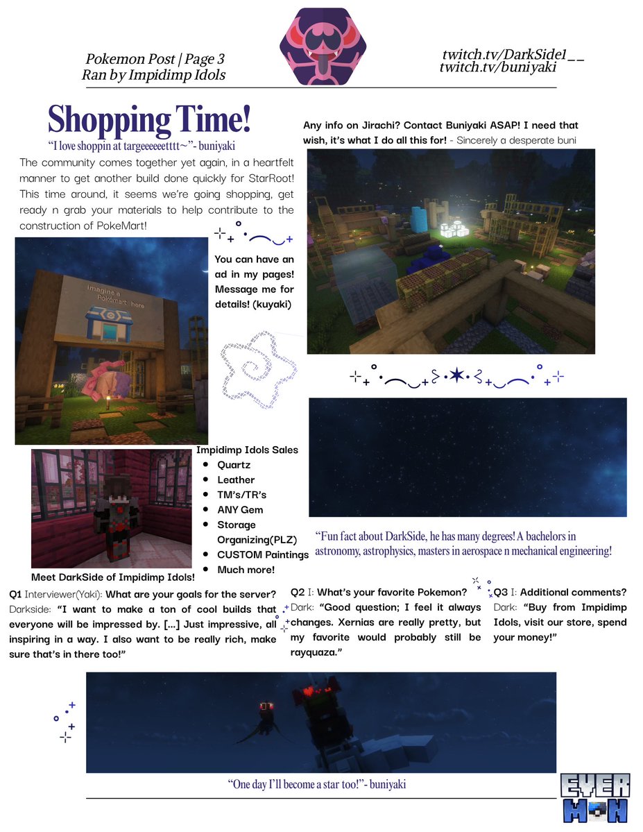 BunyakiEN's tweet photo. Page 3 of PokemonPost by Impidimp Idols of #EverMon ! In this paper…we get to know DarkSide, the other half of Impidimp Idols! https://t.co/8ZYrABbEro