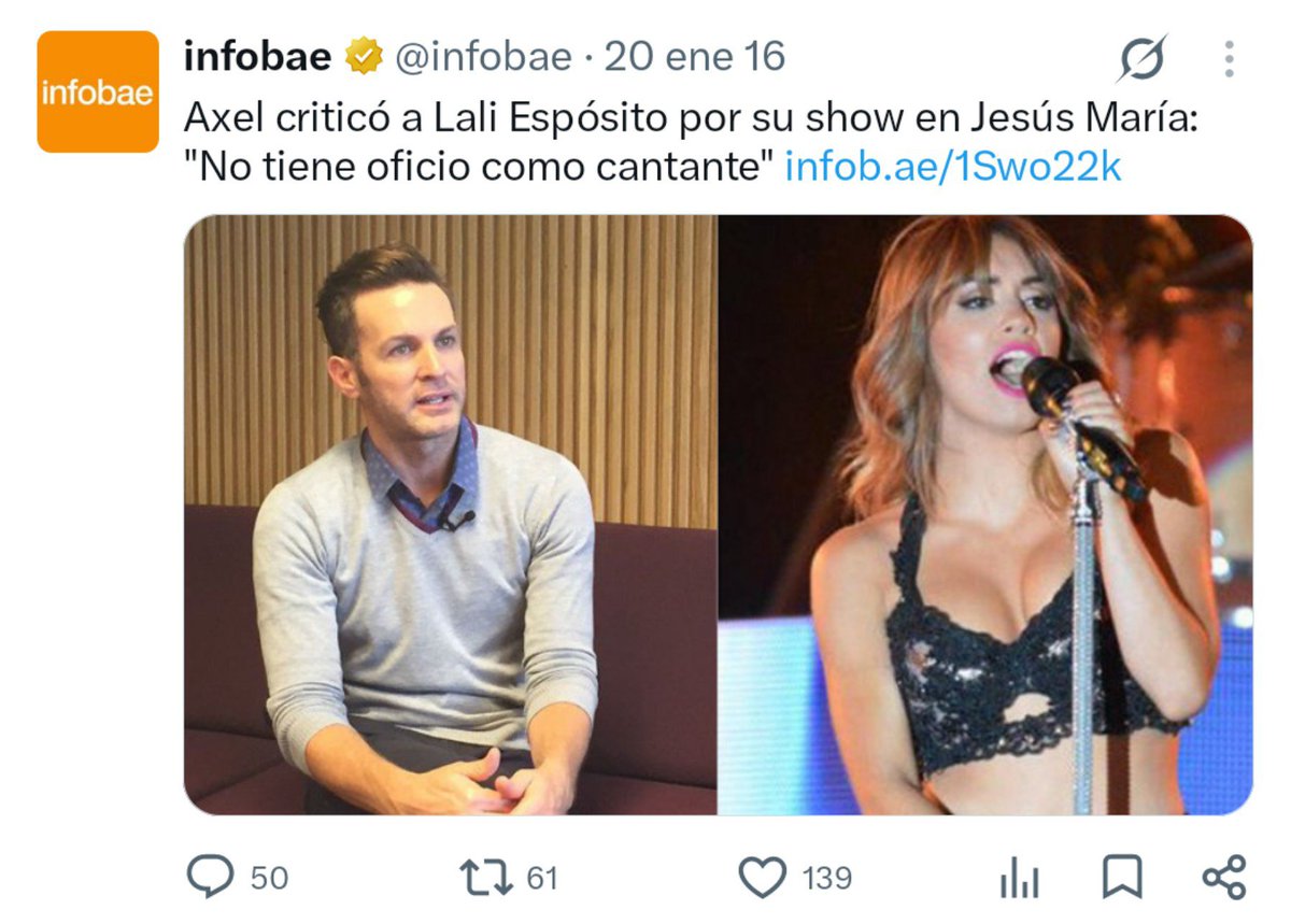 FullAcuariana's tweet photo. Axel cuando tenías que apoyar a los nuevos artistas eras ESTO. 
No pidas humildad cuando vos no la supiste tener cuando te tocaba https://t.co/eZh6CDLzPD