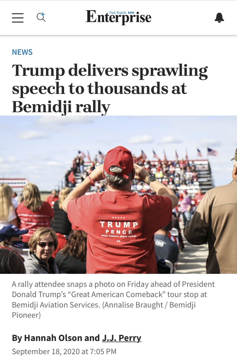PenelopePi15850's tweet photo. 6 year delta 🔺

A photo of Michael Protzman aka -48 taking a photo inside the Great American Comeback Rally on September 18, 2020 in Bemidji Minnesota. https://t.co/iv8TwdZq5E