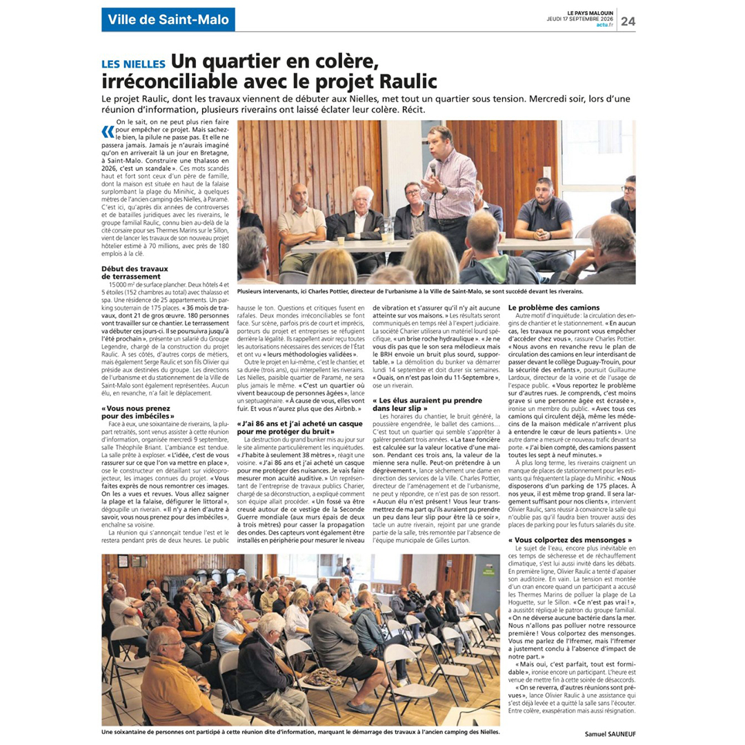 adn35400's tweet photo. Un quartier très en colère !!!

Article publié dans le Pays Malouin le 17 09 2026 par Samuel Sauneuf.

#nielles #saintmalo #thalasso #urbanisme https://t.co/9lxVTVhX8o
