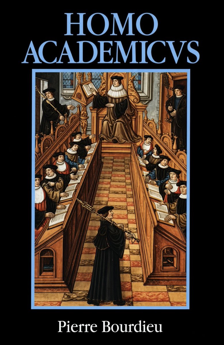 praxiss's tweet photo. I find Homo Academicus especially revealing, where Bourdieu comes to the machinery of academic authority: appointments and exams, academic careers, judgments by professors, and places from which one can judge who can be a member of the academic community. There is a tension++ https://t.co/RnpFU4IBcN