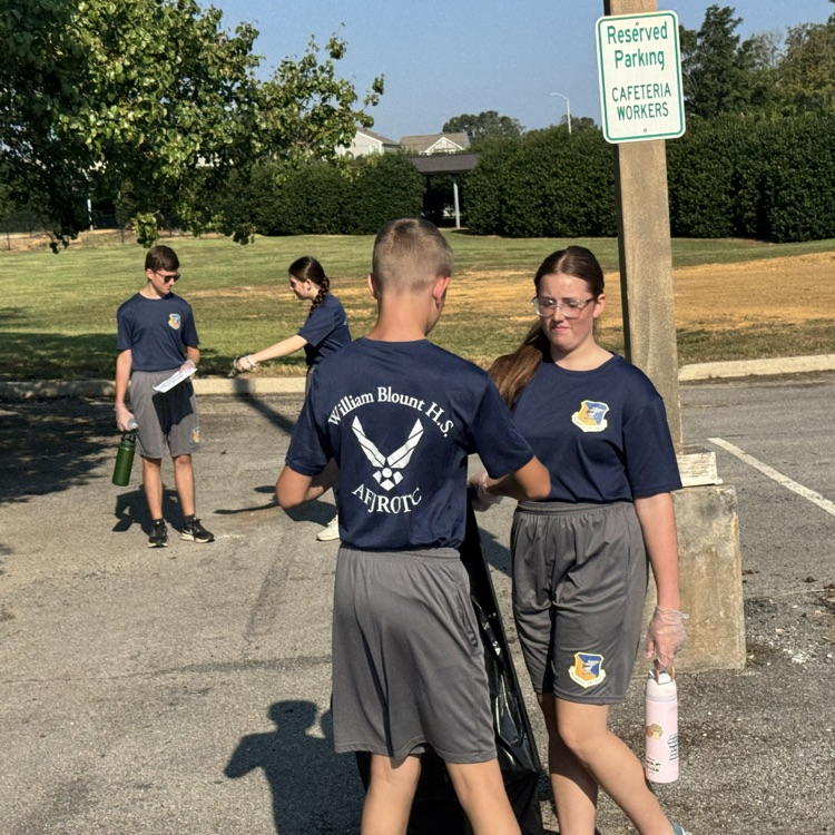 WBHSGovernors's tweet photo. Yes, it was hot. And yes, trash pickup isn't everyone's favorite activity. But our Jr. AFROTC students are disciplined and committed to keeping our campus clean. We salute you all! #TheGovernorWay https://t.co/8LYEeflP7W