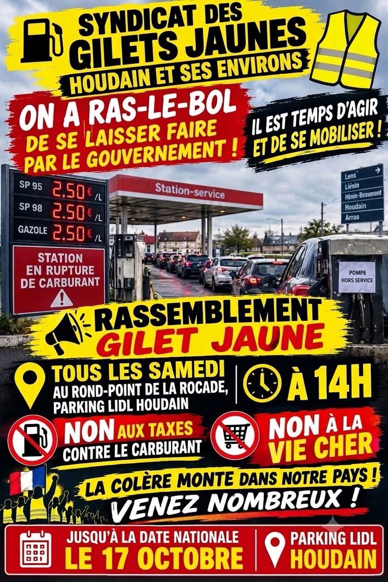 jmusulmans2's tweet photo. Houdain. parking Lidl.
#17Octobre #infoGJ
Source : GJ unis https://t.co/Q8quLWaX9n
