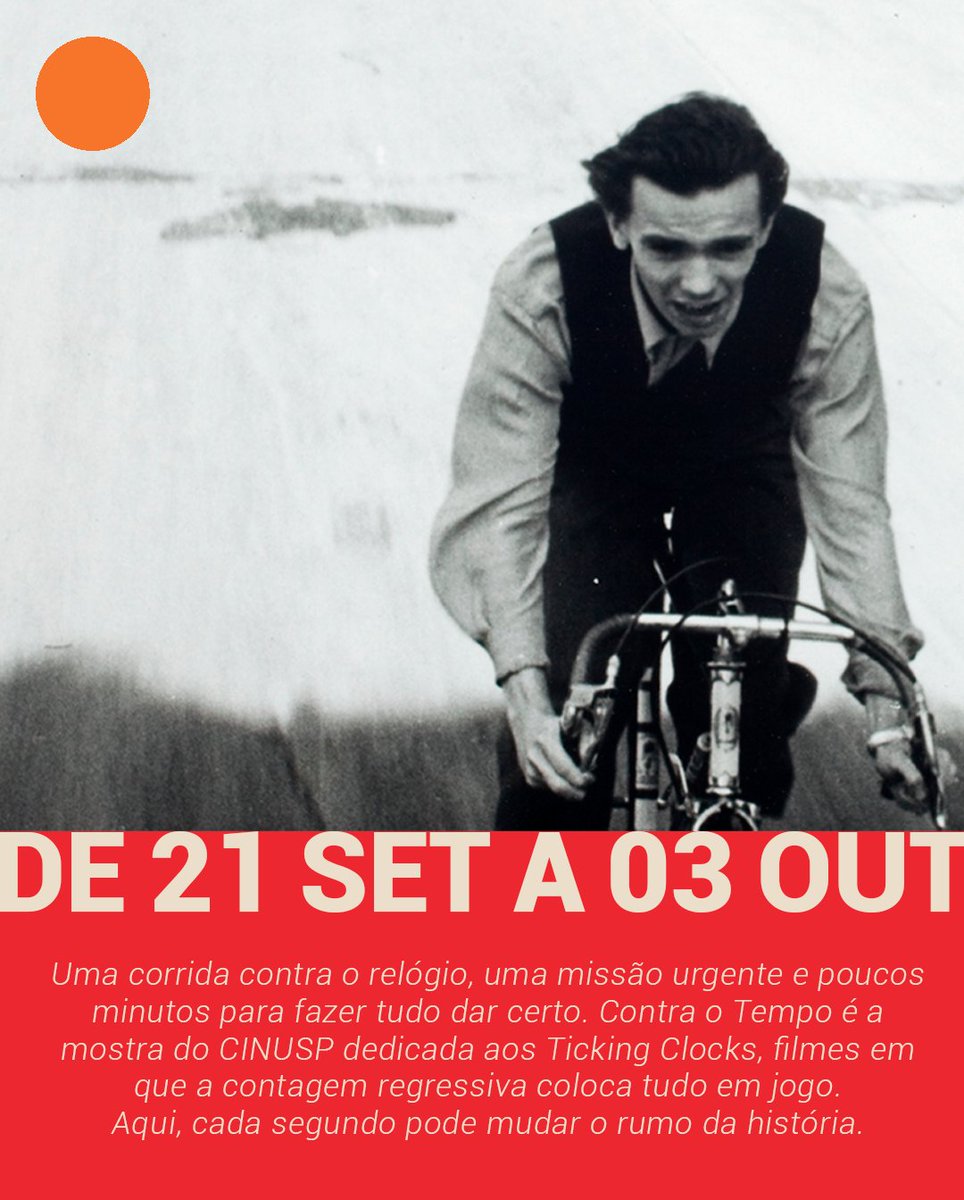 cinusp's tweet photo. MOSTRA | Contra o Tempo⏰️
Entre os dias 21/09 e 3/10, o Cinusp convida a todos para a mostra Contra o Tempo. Ela abrange 14 filmes que tratam sobre os chamados Ticking Clocks, subgênero do cinema no qual personagens têm um tempo muito curto para fazer algo muito importante.
1/2 https://t.co/SWDvkHifnH