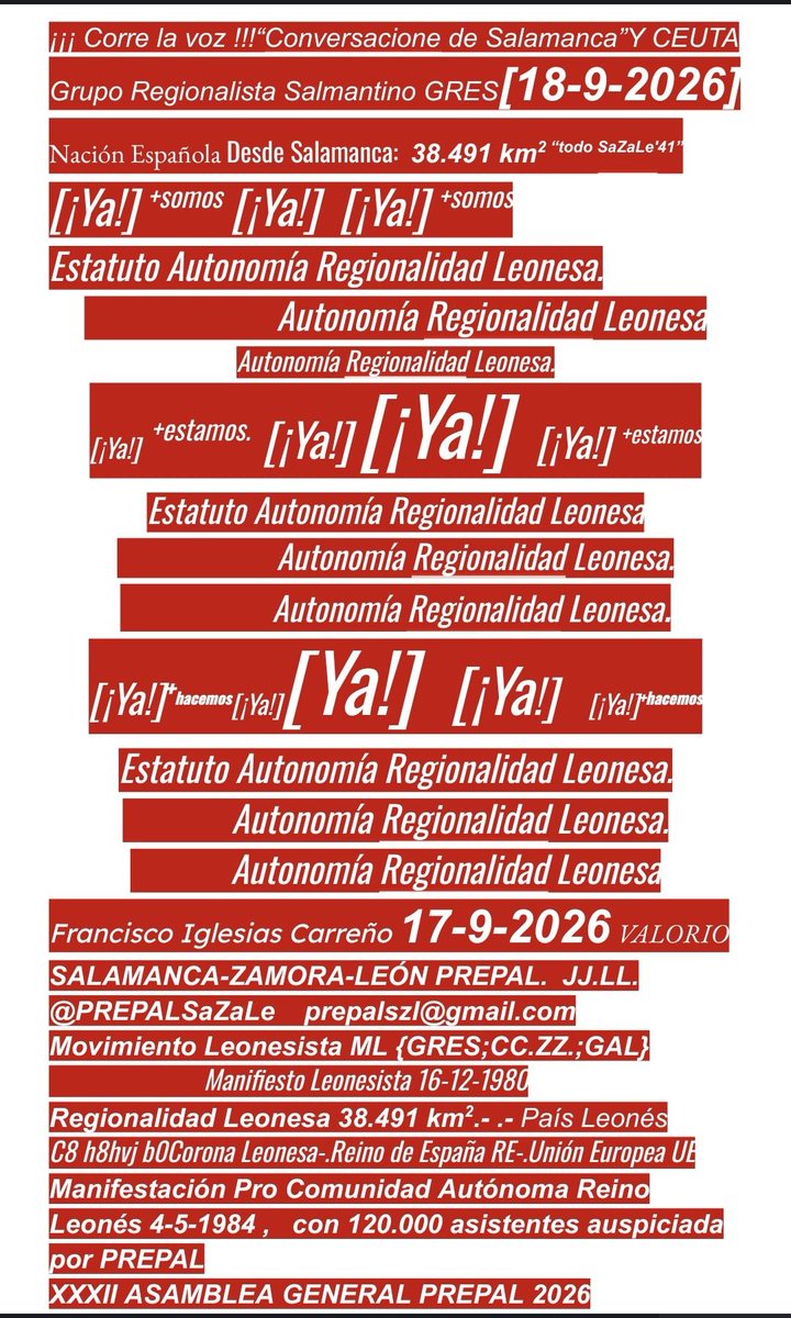 PREPALSaZaLe's tweet photo. SALAMANCA-ZAMORA-LEÓN PREPAL

https://t.co/XtuiLCLwMW https://t.co/e5JXDRdpNc