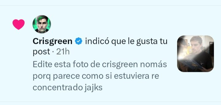 Antow_ss's tweet photo. El único like es de crisgreen btw kajsksk GENIO https://t.co/vpK6TsXZEn
