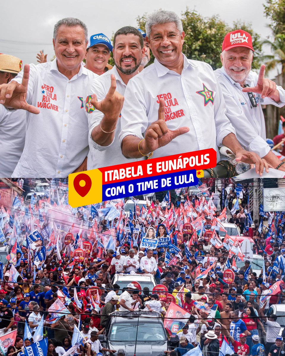 Jeronimoba13's tweet photo. Que tarde especial em Itabela e Eunápolis! O povo tomou as ruas, mostrou a força do 13 e vibrou com o Timão. ❤️⭐️
Obrigado, Itabela e Eunápolis! Seguimos firmes, lado a lado, rumo à vitória! 🚀😍
#timedelula #jero13 #wagner130 #rui133 #lula13
⸻——-
Propaganda eleitoral — Coligação Mais Bahia, Mais Brasil — Federação Brasil da Esperança – FE Brasil (PT/PCdoB/PV), PDT, MDB, PSB, PSD e AVANTE — CNPJ 68.345.373/0001-38.