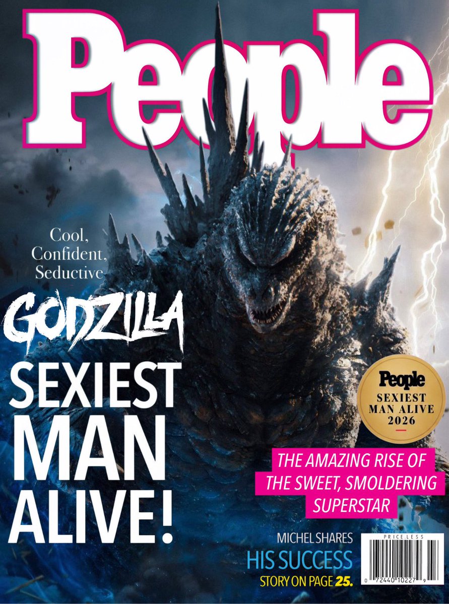 Mr_goji54's tweet photo. GODZILLA graces the cover of PEOPLE Magazine as 2026’s Sexiest Man Alive. https://t.co/Wr0RK8ZmsO