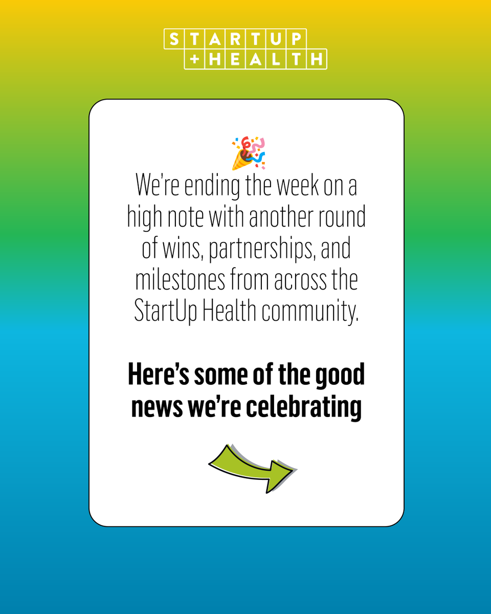 startuphealth's tweet photo. Ending the week with some #PositiveFocus from across the StartUp Health community. 🙌

Accelerators. Partnerships. Research. Recognition. And some very well-deserved wins.

Here’s what our Health Transformers have been up to this week. 🧵👇

#HealthTransformer #HealthMoonshot https://t.co/19k7LHjvn3