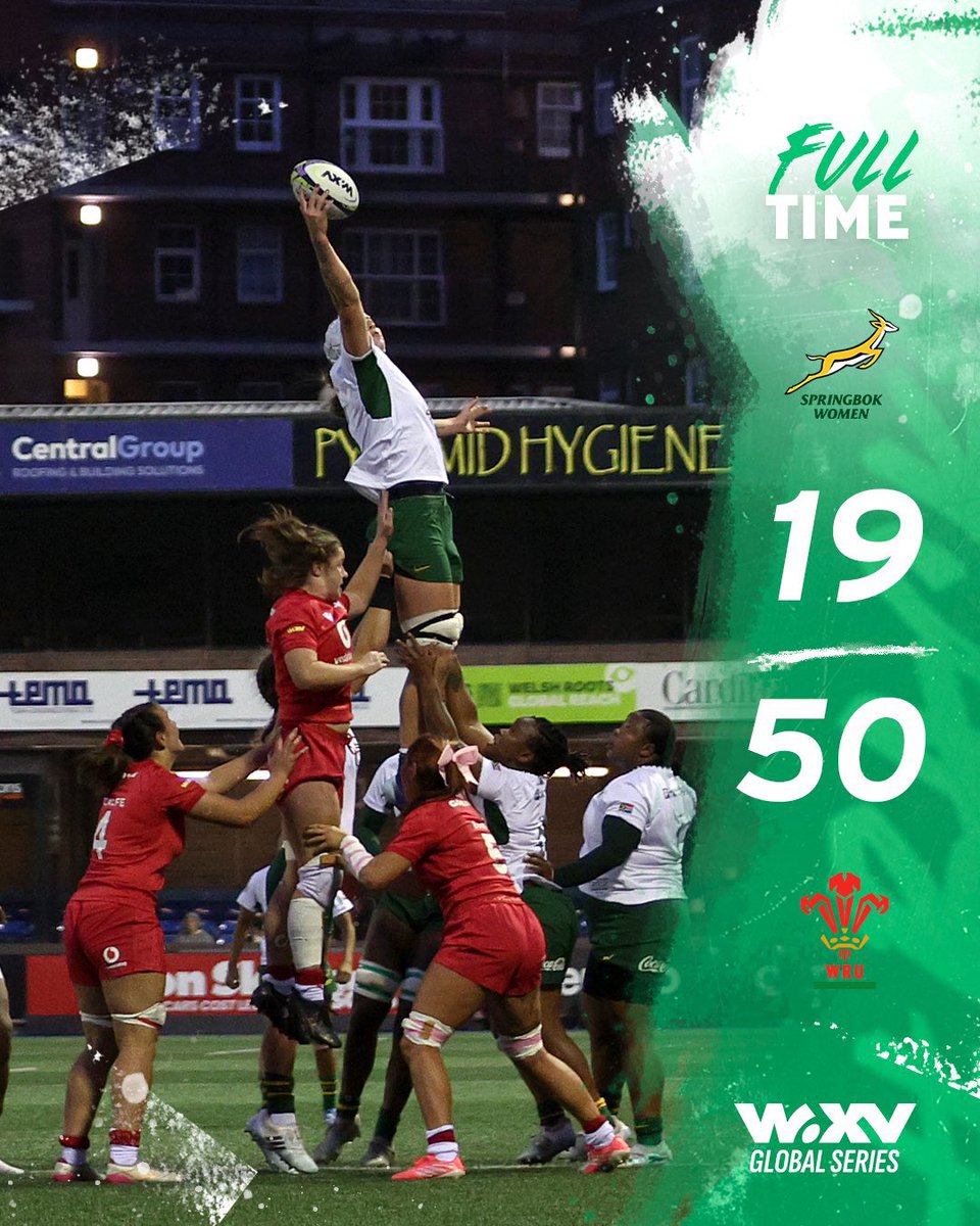 Image for the Tweet beginning: 🇿🇦 Full-time in Cardiff.

The Springbok