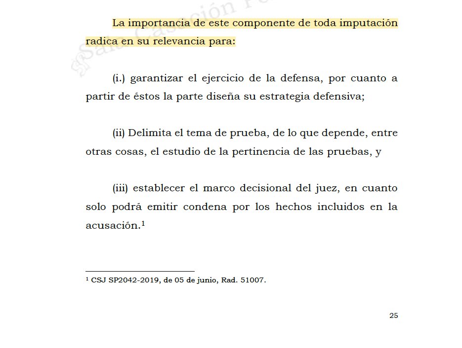 Melovides's tweet photo. ¿Cuál es la importancia de los hechos jurídicamente relevantes en el proceso penal?

✅ Garantiza el ejercicio del derecho de defensa.

✅ Delimita el tema de prueba.

✅ Establece el marco decisional del juez.

Corte Suprema de Justicia. Sala de Casación Penal. Radicado 62137. https://t.co/AUlK4xLgdF