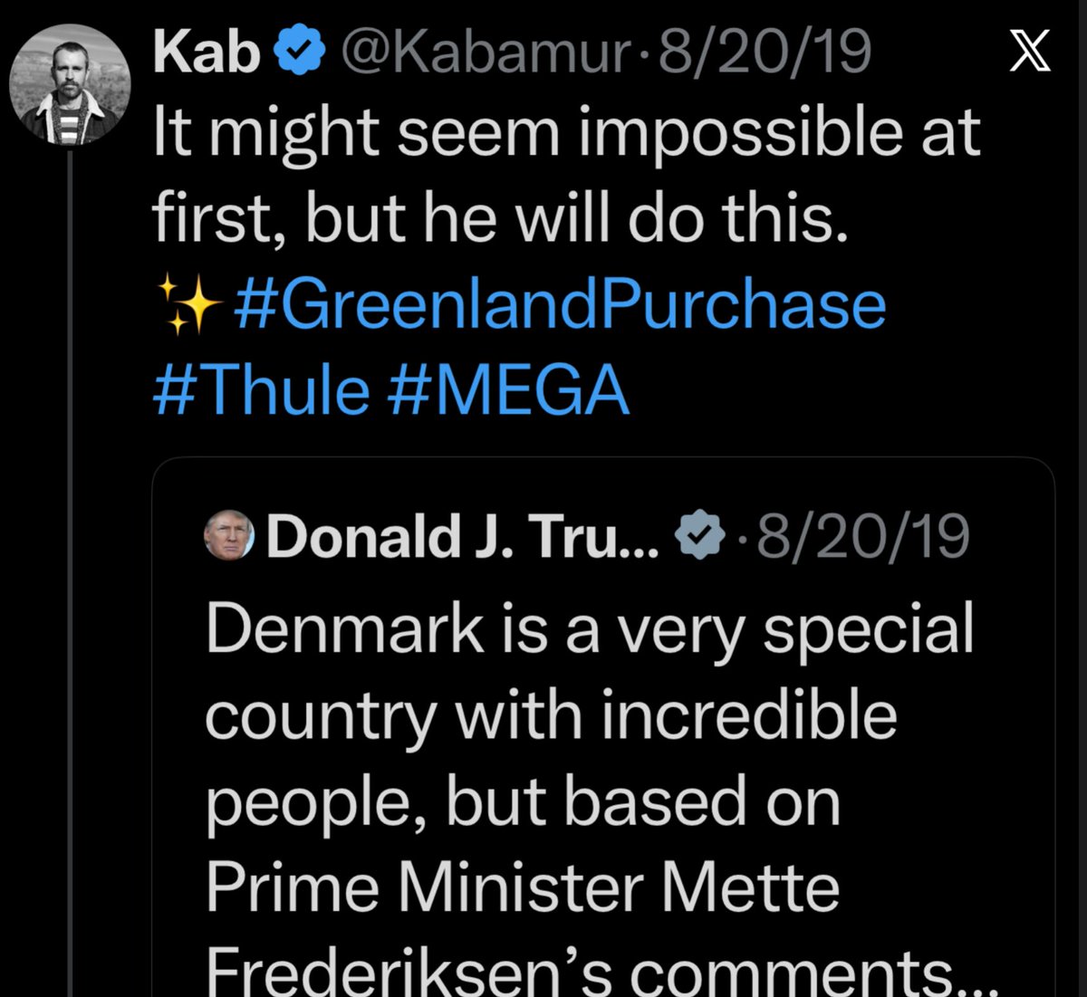 Kabamur's tweet photo. Trump announces a deal with Denmark for complete and permanent security control over Greenland. 

Meetings will happen here. https://t.co/5IqpON3bL9