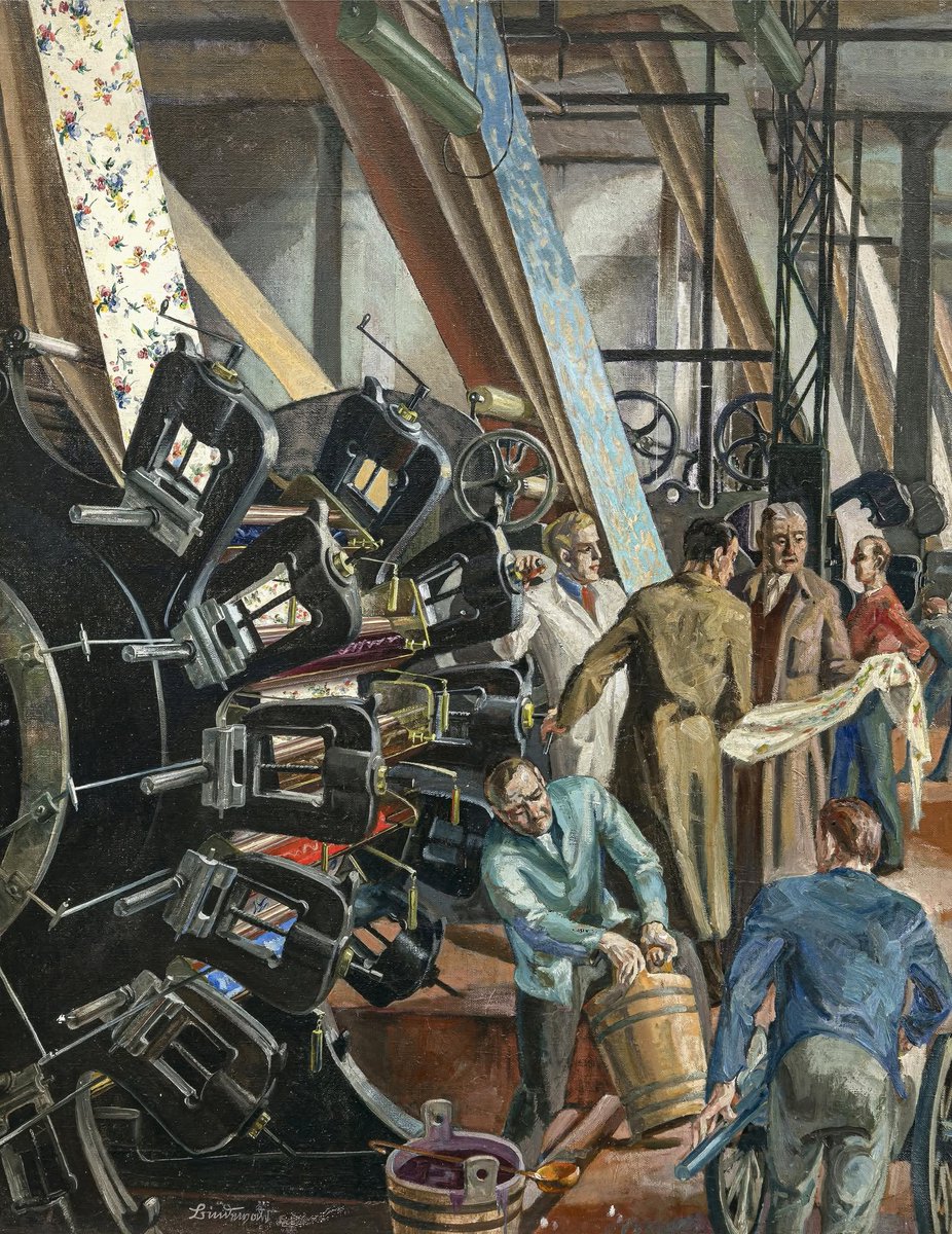 JDHaltigan's tweet photo. Erwin Bindewald (German, 1897-1950) - Wallpaper manufacturing #industrialart https://t.co/dicHF4m8RF