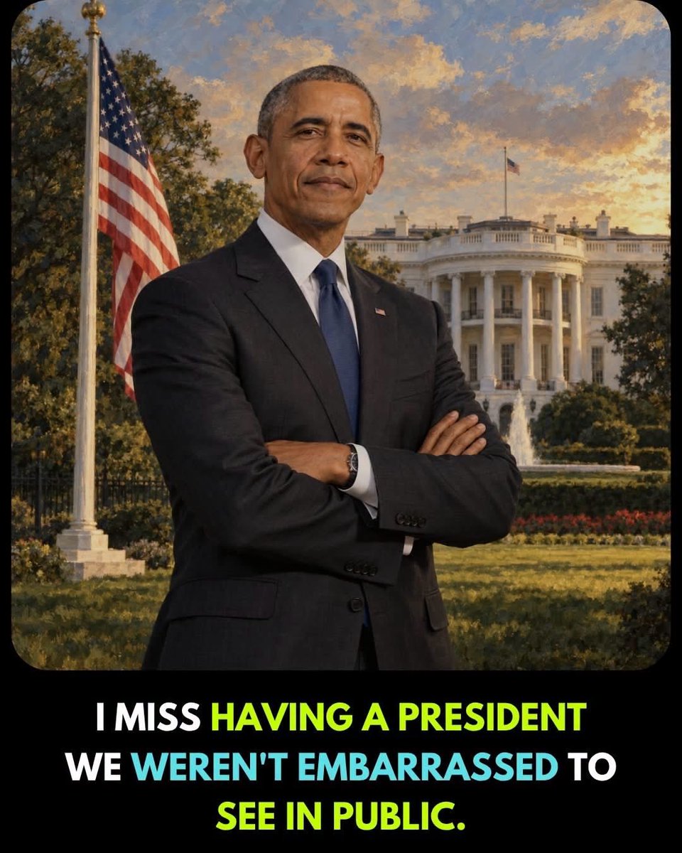 AuthorJoeNBrown's tweet photo. I miss having a president we weren’t embarrassed to see in public, President #BarackObama. https://t.co/AOFTOq09QB