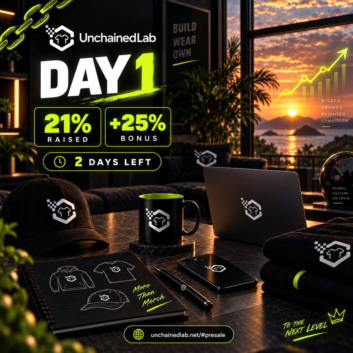 UnchainedLab's tweet photo. Day 1 of the UnchainedLab presale and already more than 21% raised. 🚀

Very good start for the relaunch. 🔥
And the best part? There’s still 2 days left to get the +25% bonus.

If you’ve been watching, this is your moment. 👑

🌐 https://t.co/D2XrbqF13x
CA: 0x5B7E30de82DaCb5D79D9ad789E698a082cBD5152

#UnchainedLab #Presale #Crypto #Web3 #OnChain