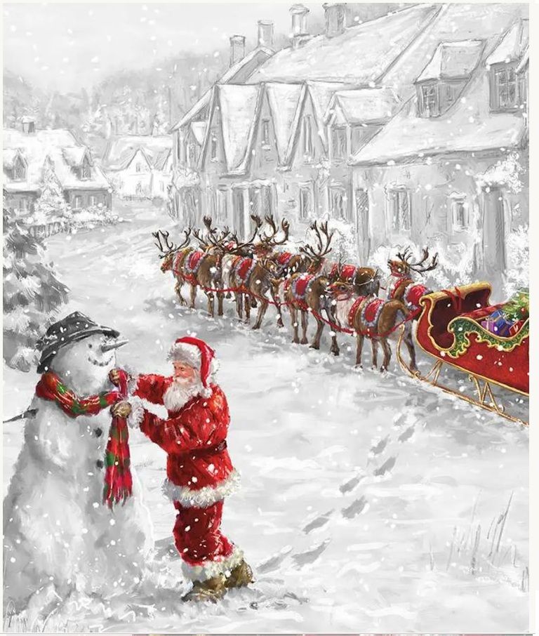 howarths63's tweet photo. More #Christmas Wishes #Santa #Snowman #Panel showcases #SantaClaus freshening up a #snowman with a #twinkle in his eye, he radiates #warmth and #holiday cheer, capturing the #magic of the #estive season https://t.co/uA6irq8tSd https://t.co/pek57qGUYM