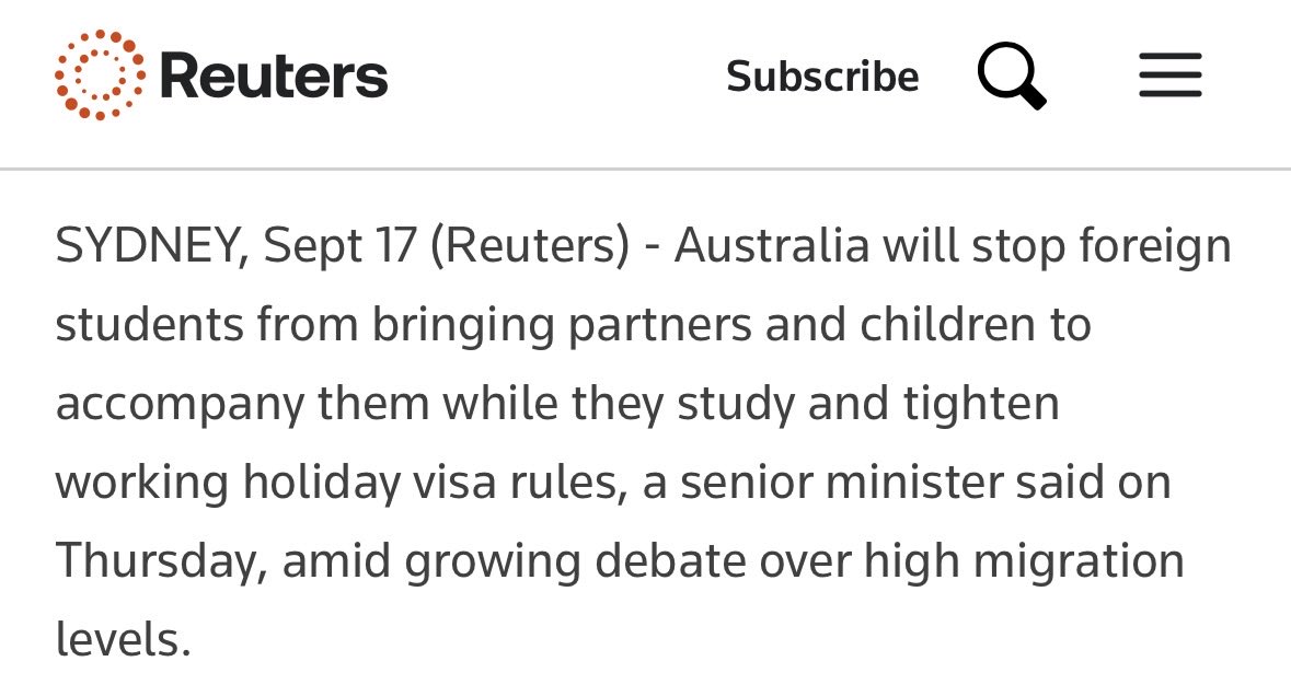 redditdeportees's tweet photo. 🚨Great news - International students to be effectively barred from bringing family to Australia https://t.co/y3x5a7hAzd