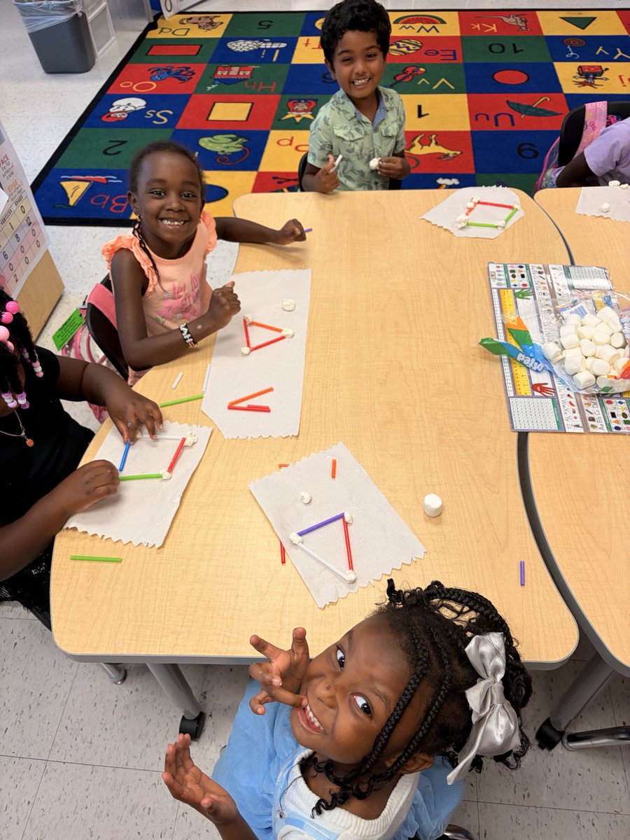 IsonS_Kinder's tweet photo. A look into Mrs. Lewis’s class! Today, students explored shapes and created their own shapes using marshmallows and straws. Hands-on learning makes Math fun!  #ShineAndSucceed
@IsonSpringsES https://t.co/SUwjIJyFNs