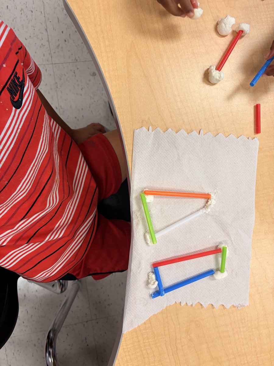 IsonS_Kinder's tweet photo. A look into Mrs. Lewis’s class! Today, students explored shapes and created their own shapes using marshmallows and straws. Hands-on learning makes Math fun!  #ShineAndSucceed
@IsonSpringsES https://t.co/SUwjIJyFNs