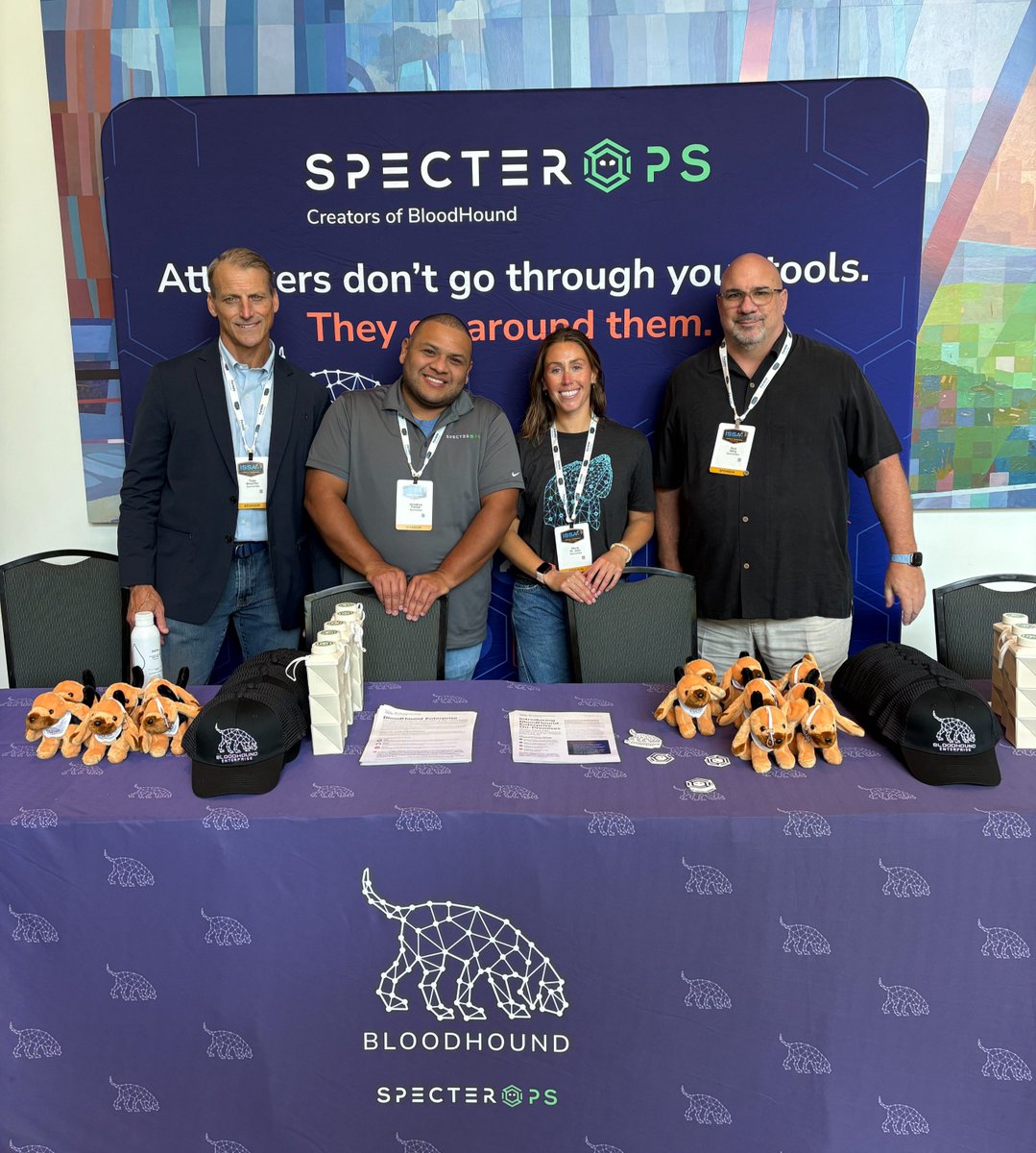 SpecterOps's tweet photo. Our team is at #InfosecNashville 🤠

Stop by to say hi to the team, discuss your burning questions on identity attack path management &amp; BloodHound, and grab some swag! https://t.co/hQ1ZzvEmO3