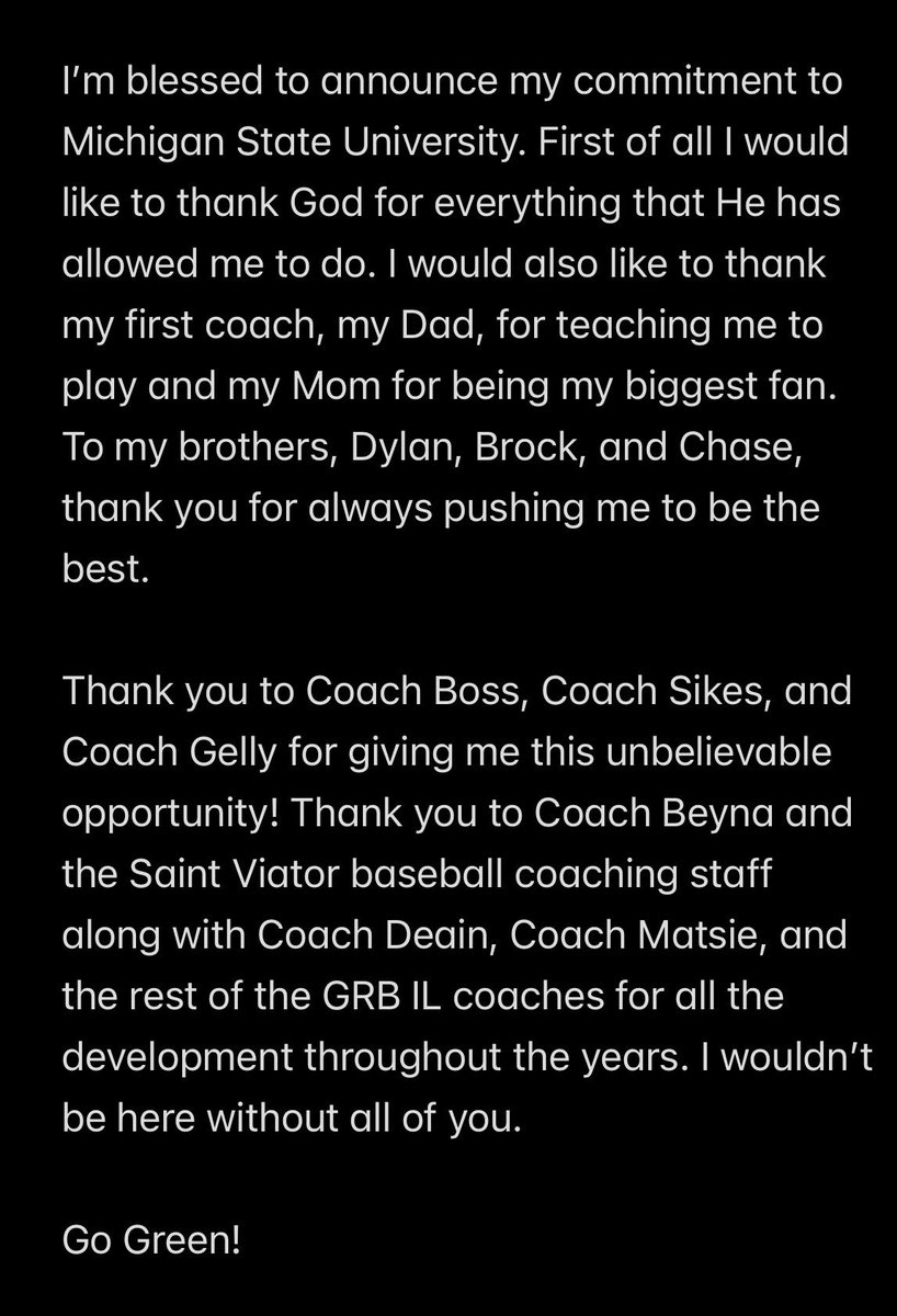 AlecHarer's tweet photo. Committed! @MSUBaseball https://t.co/eMrYwongrf