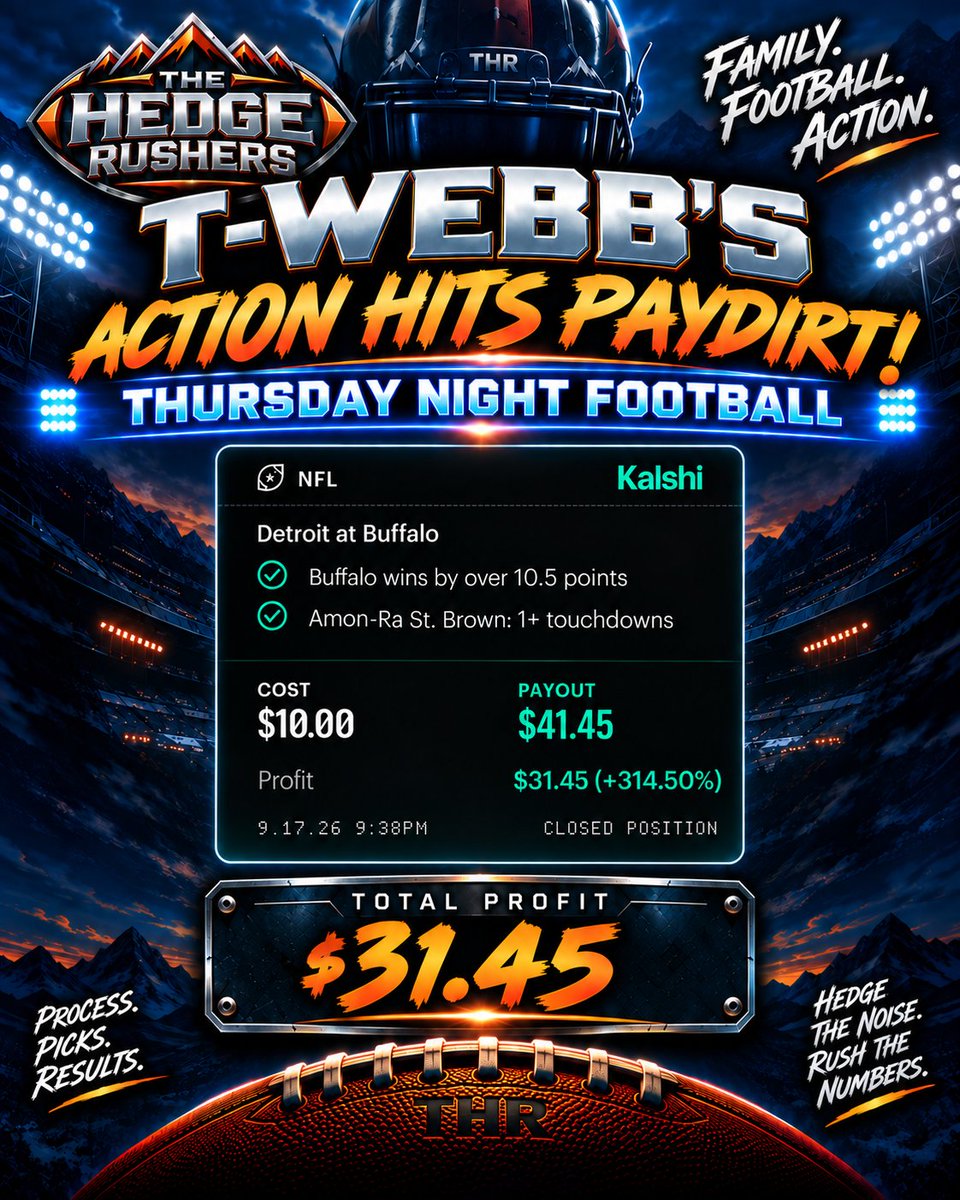 thehedgerushers's tweet photo. Boom! That's what you call a good thursday night! Be sure to tune into tonight's show on youtube for big play friday. https://t.co/TCJE8RTbeY https://t.co/e8oSOb7oe1