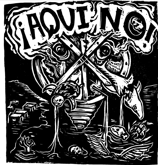 Desinformemonos's tweet photo. Campaña gráfica en apoyo al movimiento #AquíNo en Topolobampo, Sinaloa, contra la planta de amoniaco de GPO

Autor: Arturo Alejandro Guzmán Larios
Técnica: Grabado, tinta sobre papel

https://t.co/QElbYW7C5c
https://t.co/3zSXuucJoX
tiktok@arturo_art1 https://t.co/eIKZVcBwC1