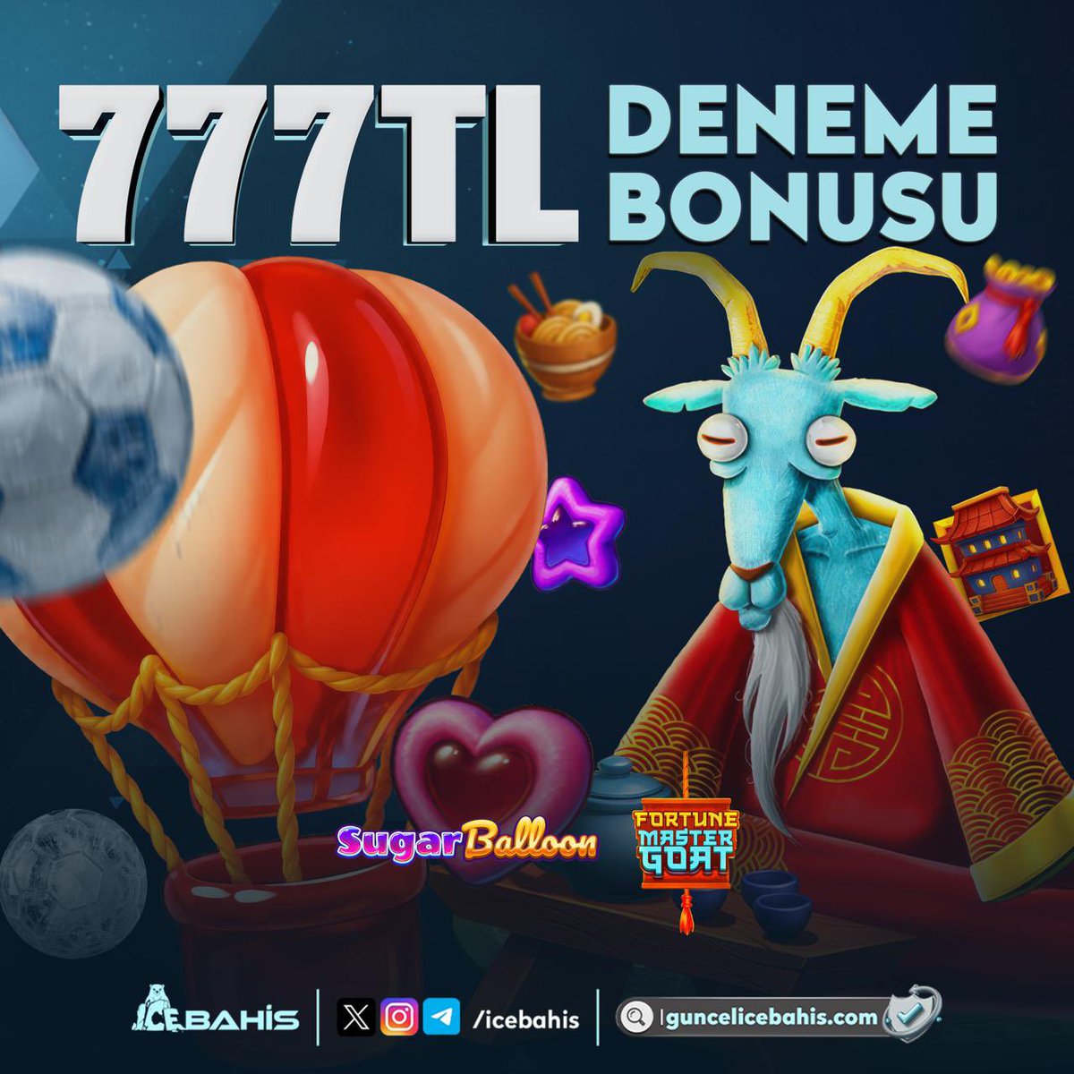 Netforumcu's tweet photo. 🍭 777TL DENEME BONUSU! 🍭

✨ Slot ya da spor, 777₺ bedava bakiyeni hemen kap!  💰

İcebahis Giriş Adresi https://t.co/M9oYcvCF2m

🎈 Sugar Balloon, 🫕  Fortune Master Goat gibi efsane slotlarda şansını dene ya da
⚽️ Futbol, basketbol, tenis gibi onlarca sporda bahis yap https://t.co/G6OrGRSSjx